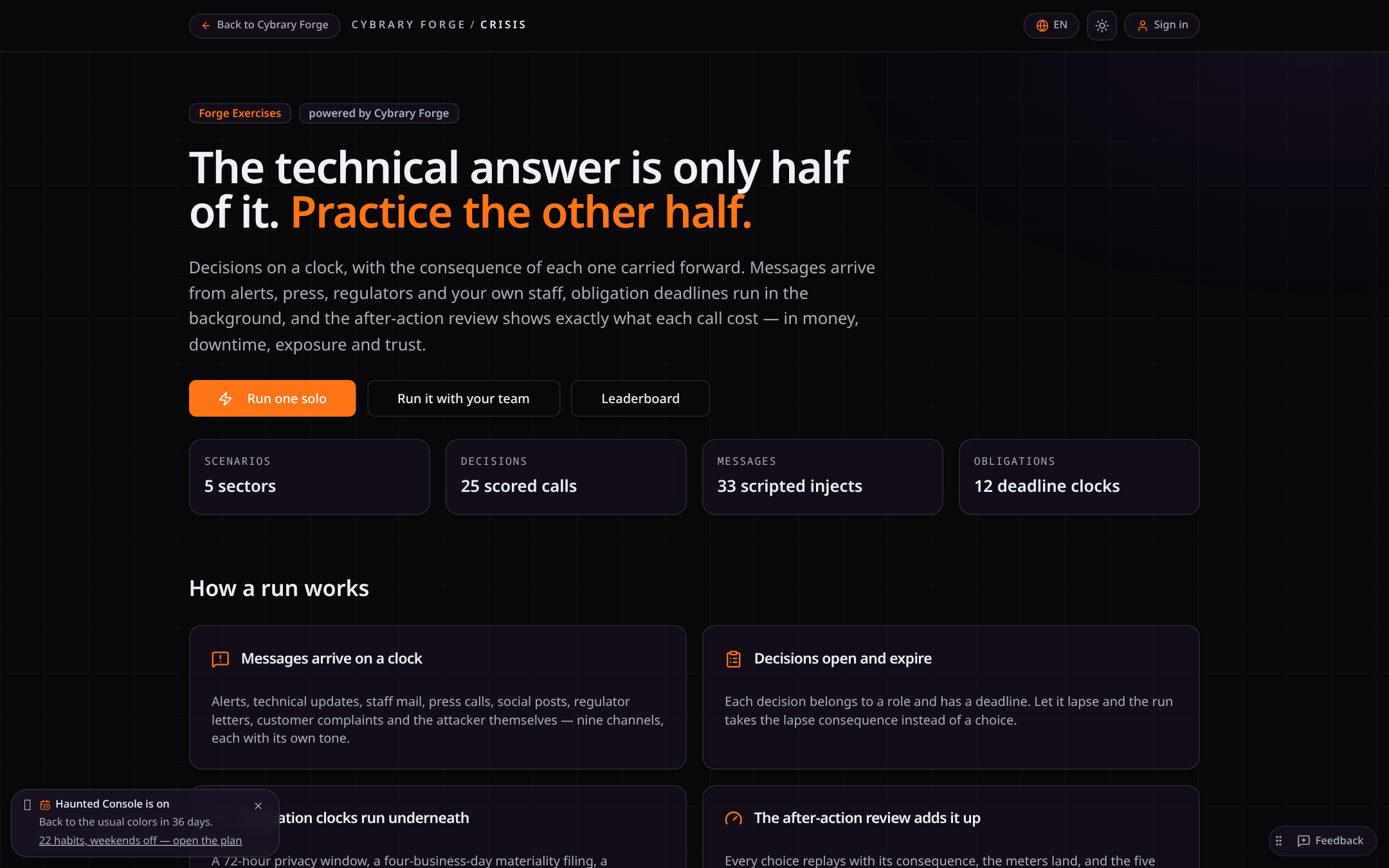 Cybrary Forge product screen